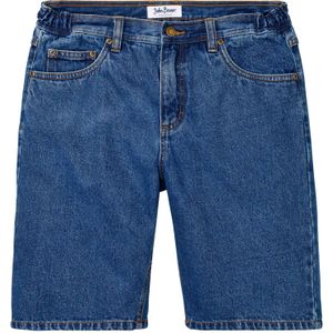 Jeans bermuda met elastiek opzij, classic fit