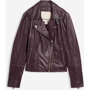 Leren biker jas van lamsnappa