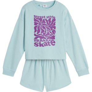 Meisjes sweater en sweat short van biologisch katoen (2-dlg. set)
