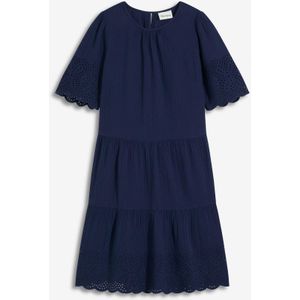 Mousseline jurk met broderie anglaise