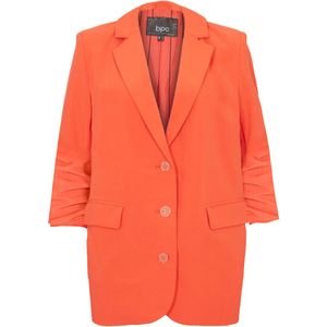 Lange blazer met plooitjes op de mouwen