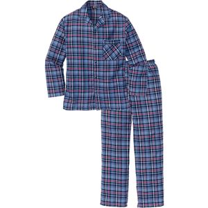 Flanellen Pyjama - Ruitjespatroon - Lange Mouwen - Knoopsluiting