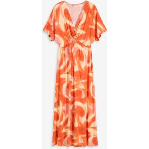 Maxi jurk met batikprint in een zachte viscosemix