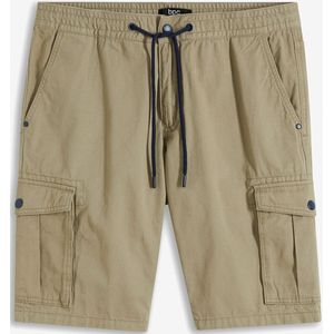 Cargo bermuda met elastische band en strikkoordjes, regular fit