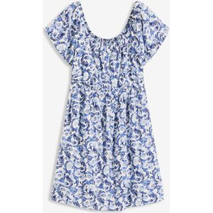 Mini jurk met plooien in viscose met structuur
