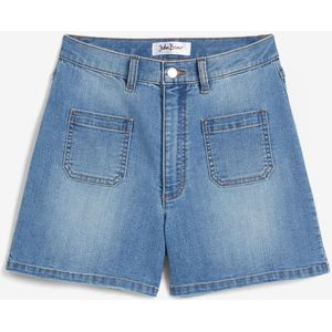 Stretch jeans short met high waist