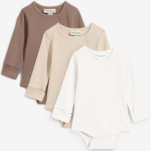 Baby rompertje met lange mouwen van katoen (set van 3)