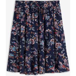 Gedessineerde minirok van vloeiende viscose