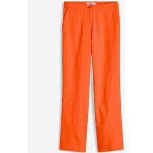 High waist broek van een linnen-viscosemix