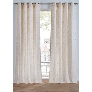 Gordijn met bloemmotief van gerecycled polyester (1 stuk)