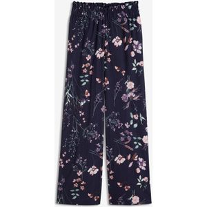 Jersey broek van crêpe met bloemenprint