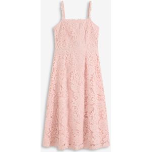 Kanten jurk met decoratieve bandjes