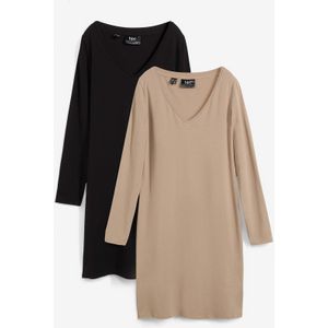 Jersey jurk van viscose (set van 2)