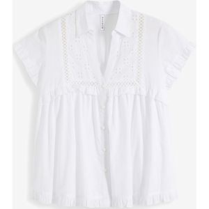 Blouse met korte mouwen en broderie anglaise