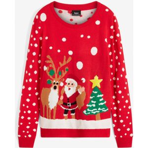 Fijngebreide trui met kerstmotief