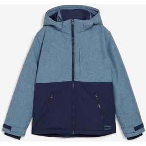 Gewatteerde winterjas in colourblocking met capuchon