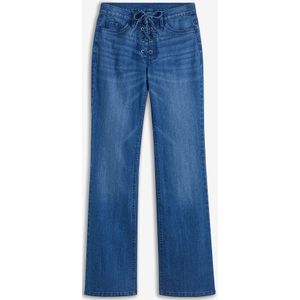 Flared jeans met vetersluiting