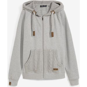 Sweatvest met gebreide capuchon en zakken