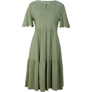 Knielange strokenjurk van katoen