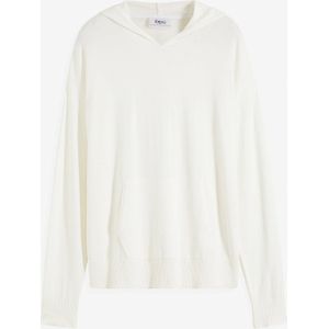 Gebreide hoodie met kangoeroezak van viscosemix