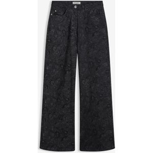 Wide leg broek van stretch katoen