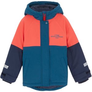 Meisjes winterjas met colourblocking