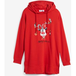 Lange hoodie met zijsplitten