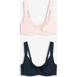 Beugel bh met biologisch katoen en kant (set van 2)