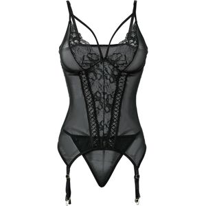 Bustier met jarretels en string (2-dlg. set)