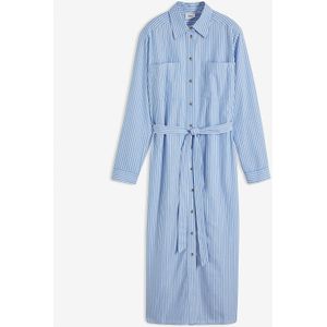 Gestreepte blousejurk met strikceintuur