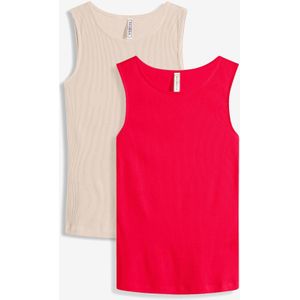 Geribde Top - Set van 2 - Biologisch Katoen
