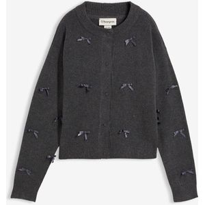 Fijn gebreid vest met strikjes