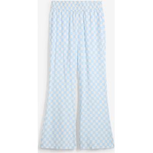 Geruite Marlene Dietrich broek van soepele viscose