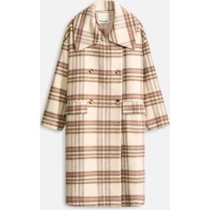 Lange oversized jas in een zachte wolmix