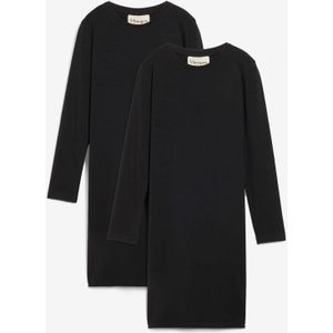 Jersey jurk in een elastische mix met biologisch katoen (set van 2)
