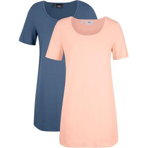 Lang basic T-shirt (set van 2)