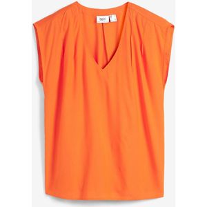 Blouse met V-hals en korte mouwen