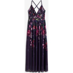 Maxi jurk van fijne tule met bandjes