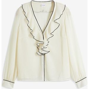 Chiffon blouse met volants