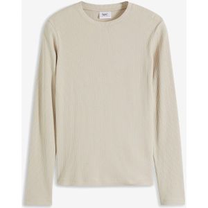 Geribde longsleeve van puur katoen