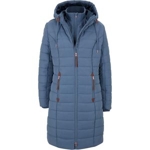 Lange gewatteerde jas in layerlook