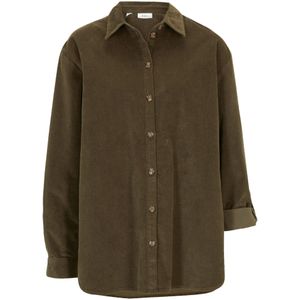 Corduroy blouse met zijsplitten