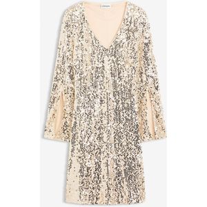 Paillettenjurk - Cocktailjurk - Trompetmouwen
