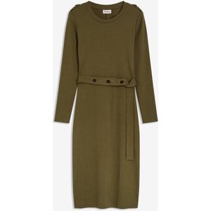 Midi jurk van een elastische katoenmix