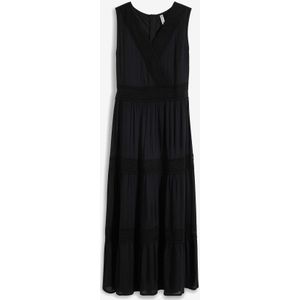 Maxi jurk met kant van viscose