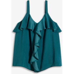 Top met spaghettibandjes in glanzend satijn