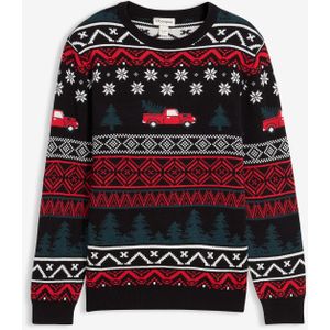 Fijngebreide trui met een kerstmotief