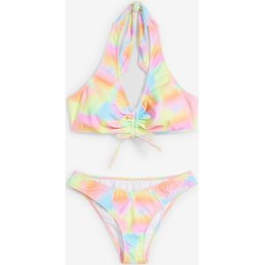 Halter bikini met rimpels (2-dlg. set)