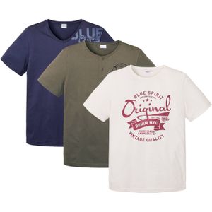 T-shirt (set van 3) met verschillende halslijnen