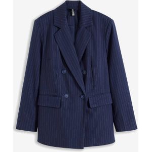 Dubbelrijige blazer met krijtstreep van viscose-mix